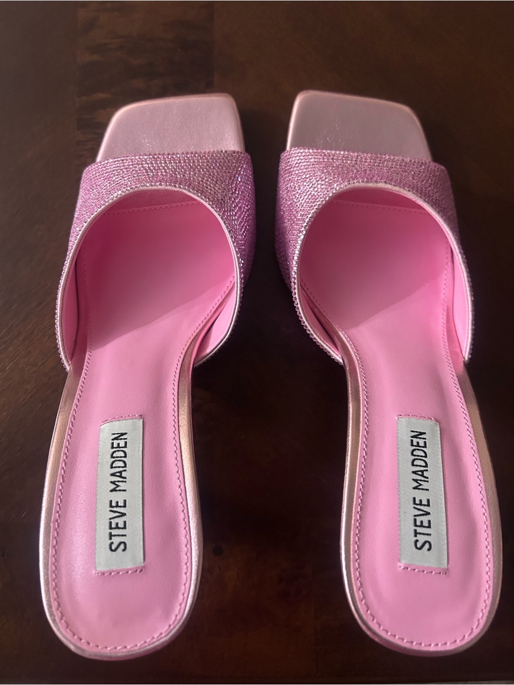 Steve Madden Pink Crystal Slide Sandals size 10